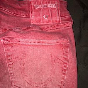 Pink True Religion Skinny Jeans